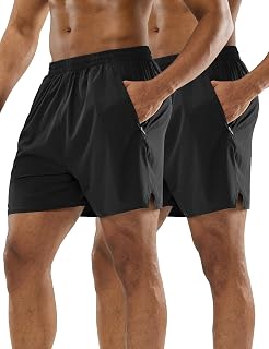 MIER Men's 5 Inch Running Shorts Quick Dry Outdoor Sports Workout Summer with Pockets Lightweight Breathable