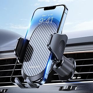 Miracase Mobile Phone Holder Car [More Stable Double Hooks] for Universal | Holder for navigation devices, 360 degree vent car mount for iPhone Galaxy smartphone