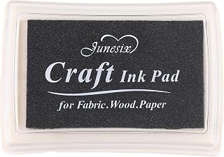 YPSelected Craft Stamp Ink Pad for Paper Wood Fabric 15 Colors Available for Rubber Stamps (Black)
