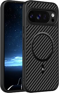 ONES Magnetic Case for Pixel 10Pro / 10, Carbon Fiber Texture, Compatible with Magsafe, Military Drop Protection, Airbags Anti-Shock, Anti-Fingerprint, Anti-Scratch Phone Hard Case, Black