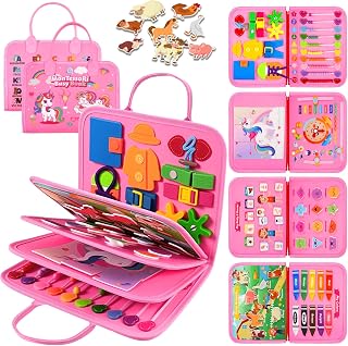 ZOOI Busy Book Busy Board Montessori Toys for 1 2 3 Year Old, Toddler Toys | Toys Gifts for 1 2 3 Year Old Girls Boys, Sensory Toys Birthday Gifts for Kids, Early Christmas Presents Stocking Fillers Kid