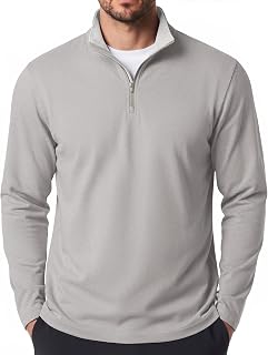 COOFANDY Mens Quarter Zip Pullover Golf Shirts Casual Mock Neck Sweatshirt