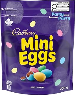 Cadbury Mini Eggs, Chocolatey Candy, Party Size, Resealable Bag, 700 g | Prepared in Canada