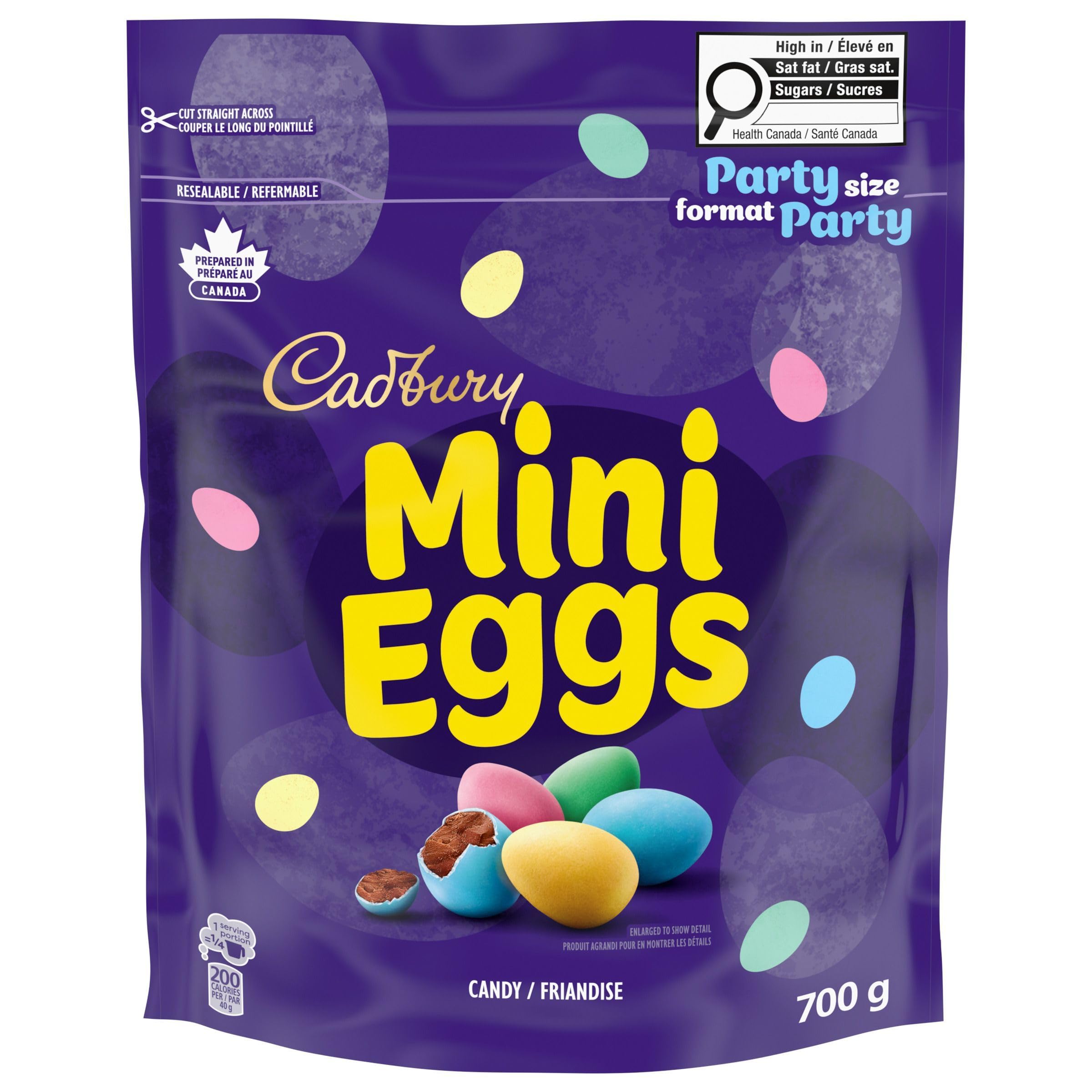 Cadbury Mini Eggs, Chocolatey Candy, Party Size, Resealable Bag, 700 g | Prepare