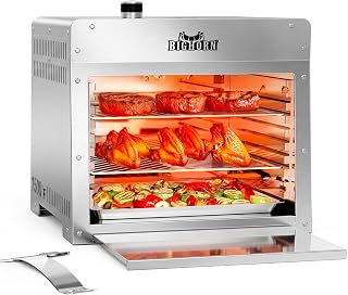 BIG HORN OUTDOORS Infrared Propane Gas Grill 1500°F in 3-5 Mins, 16 inch | Cook Restaurant-Quality Steak, Portable Steak Broiler & Sear Station, Outdoor Salamander BBQ, Stainless Steel