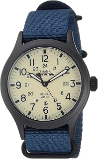 Timex Expedition Men's Scout 40 Watch, Blue/Black/Cream, strip