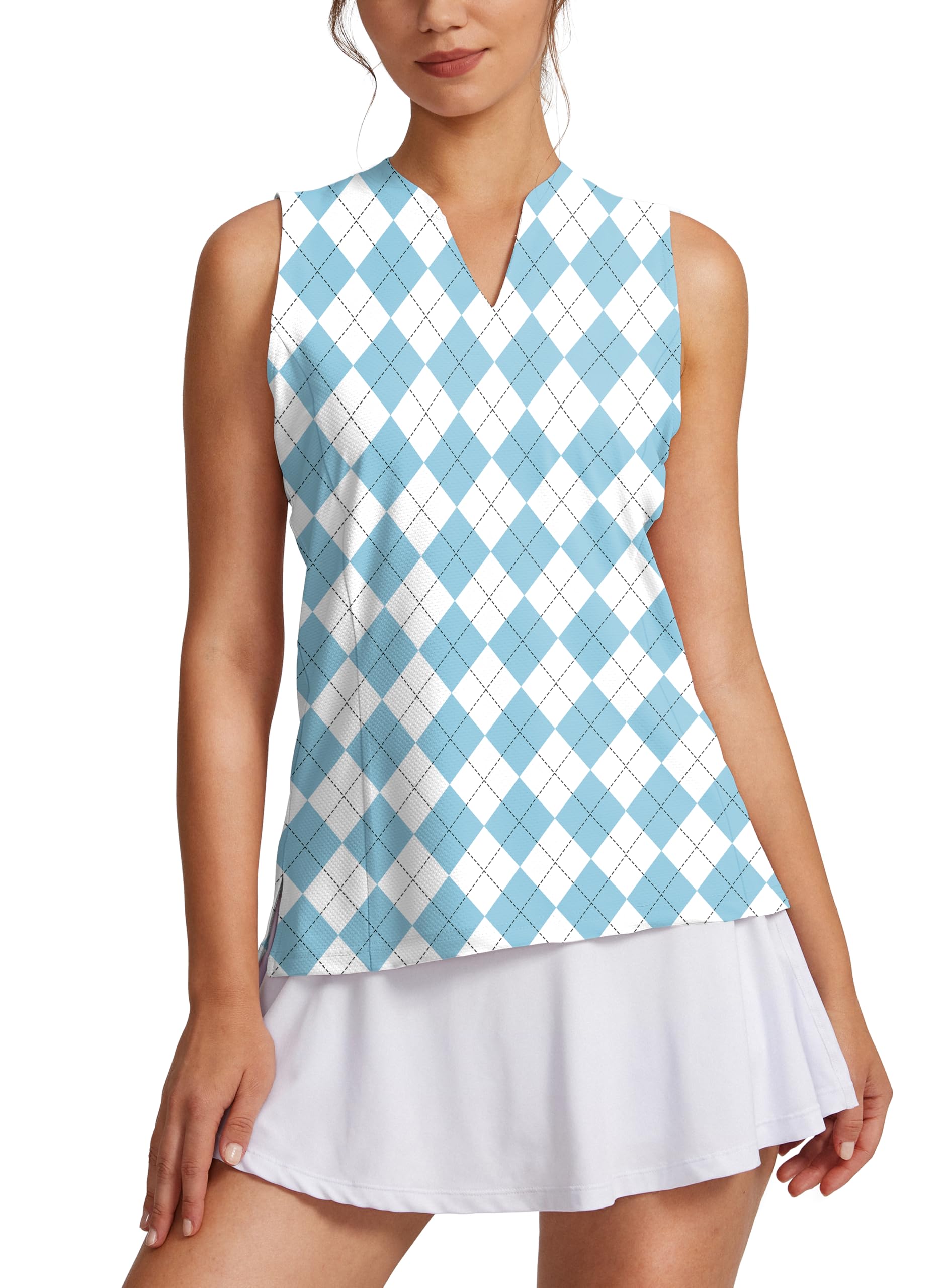 Obla Women's Sleeveless Golf Shirt V-Neck Lightweight Quick Dry Tennis Tank Tops
