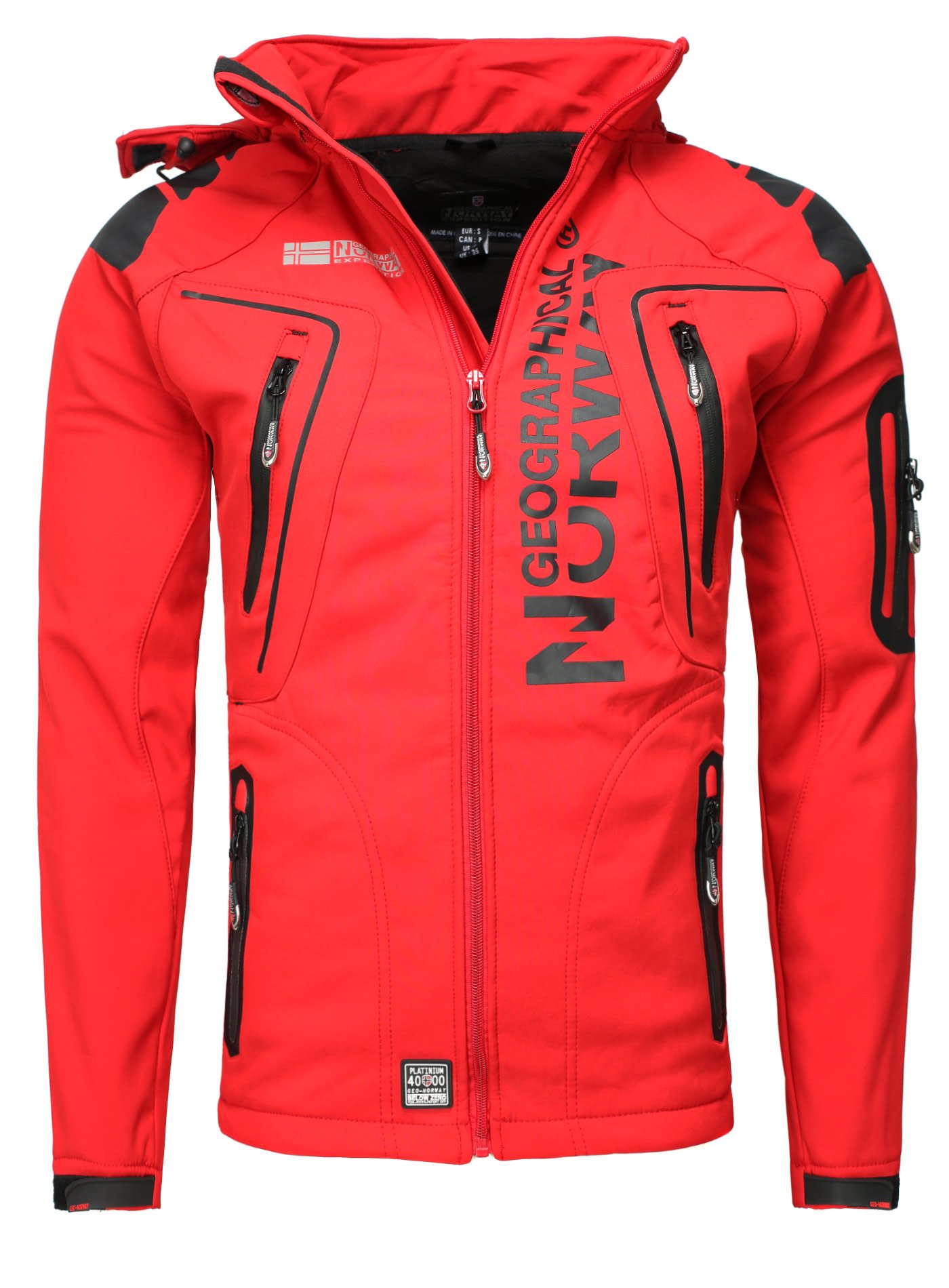 Geographical Norway Techno Men – Waterproof Softshell Hooded Jacket – Outdoor Ta