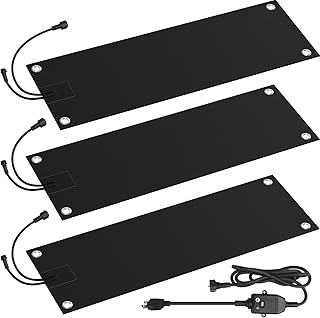 3 Pcs Heated Snow Melting Mats,10x30 in No-Slip Rubber Heated Outdoor Mats | Snow and Ice Melting Mats for Winter Outdoor Stairs, Steps, Doorways,Walkways, Driveway, 2 in/h Melting Speed
