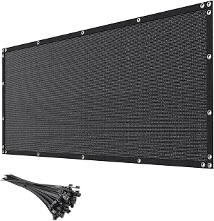 mychoiii 5ft x 50ft Black Privacy Screen Fence 90% Blockage Heavy Duty Fencing Mesh Shade Net Cover for Outdoor Wall Garden Backyard Porch Patio Balcony