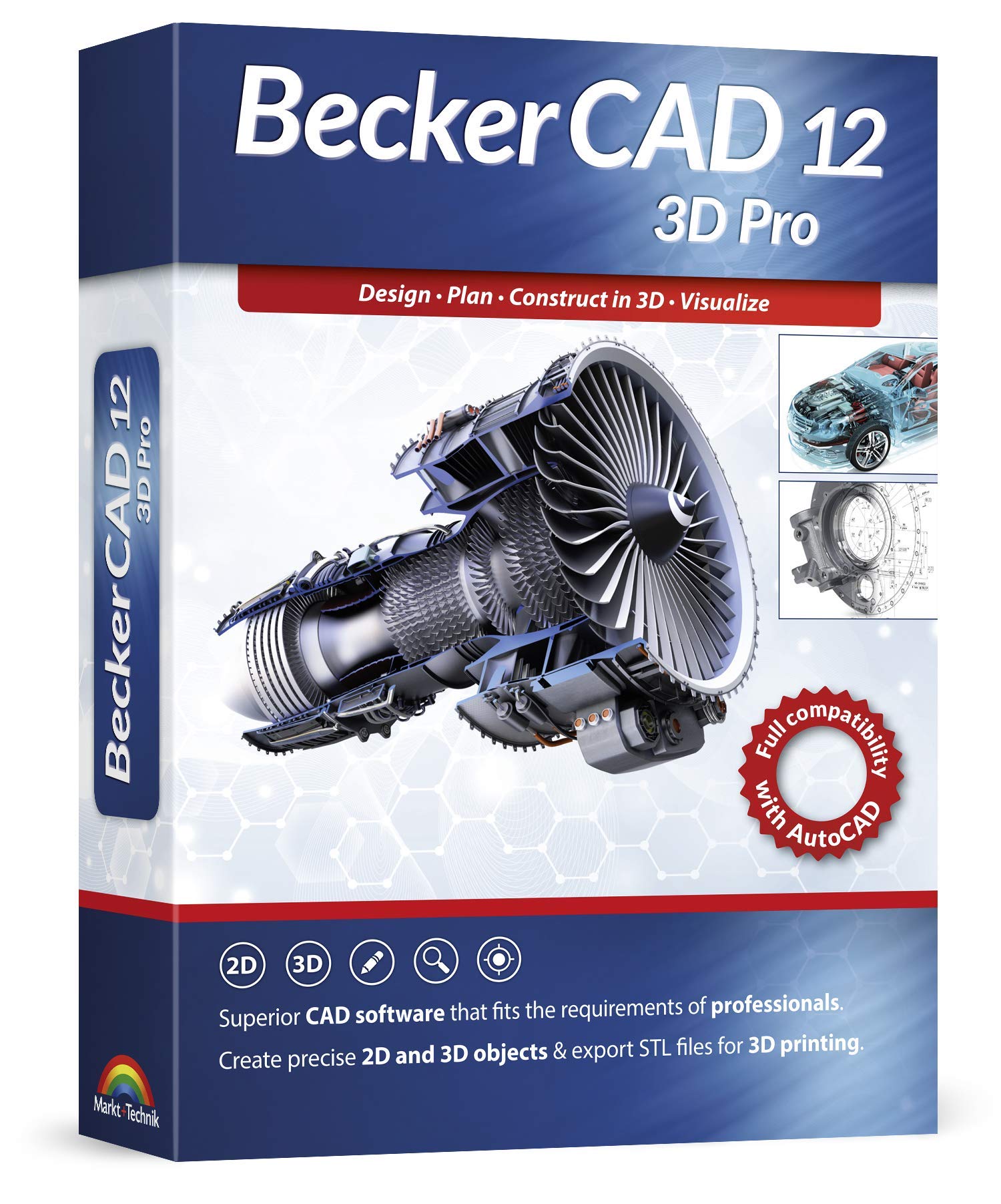 Becker CAD 12 3D PRO - sophisticated 2D and 3D CAD software for professionals - 