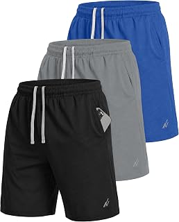 NY Threads 3 Pack Men's Athletic Shorts Quick Dry Lightweight Workout Running Gym Shorts with Pockets