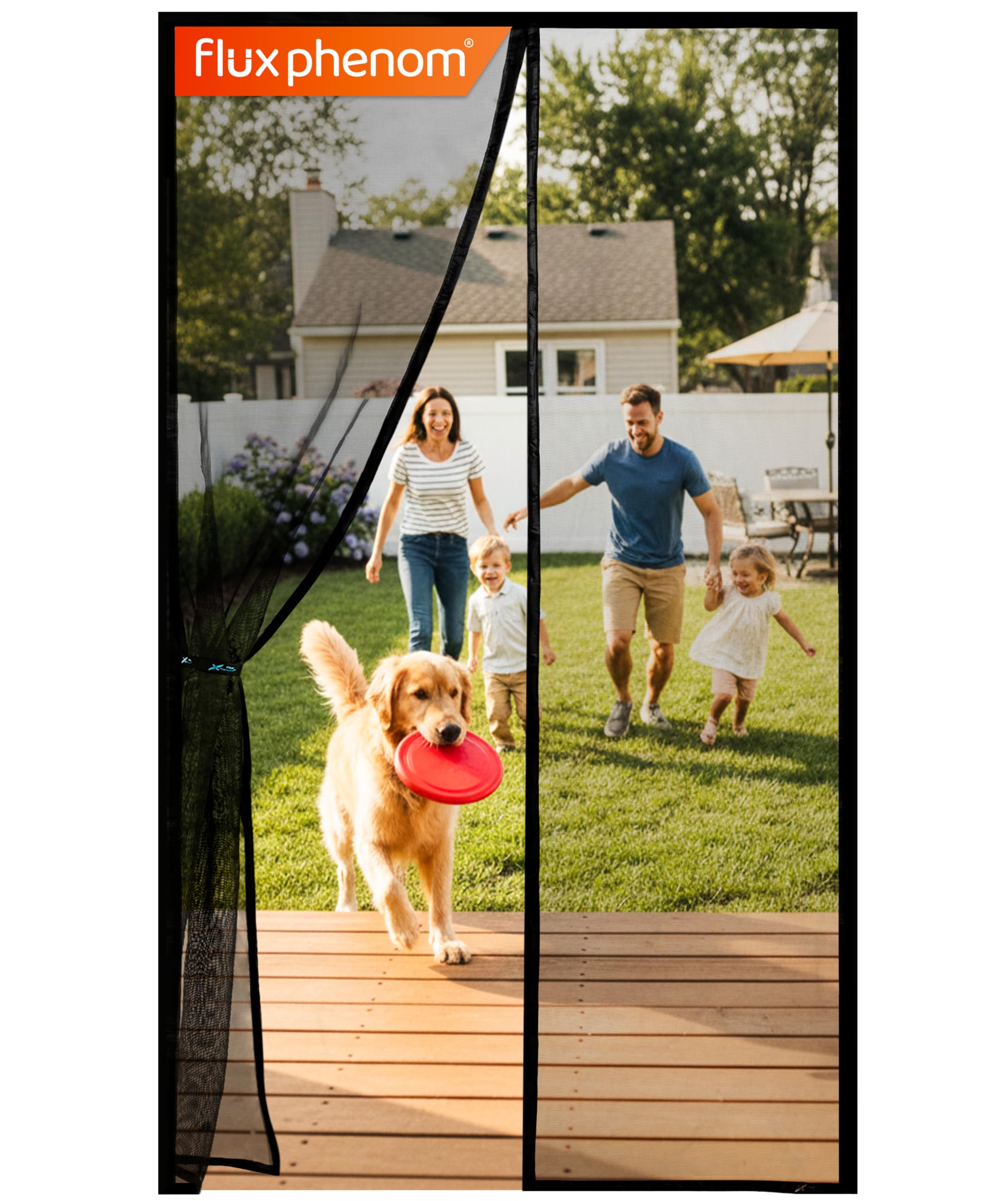 Flux Phenom Magnetic Screen Door - Bugs Out, Breeze in - 9min Install Auto-Seali