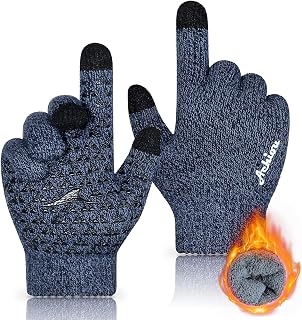 Achiou Winter Gloves for Men Women Touch Screen Texting Warm Gloves with Thermal Soft Knit Lining Elastic Cuff for Choose 3 Sizes