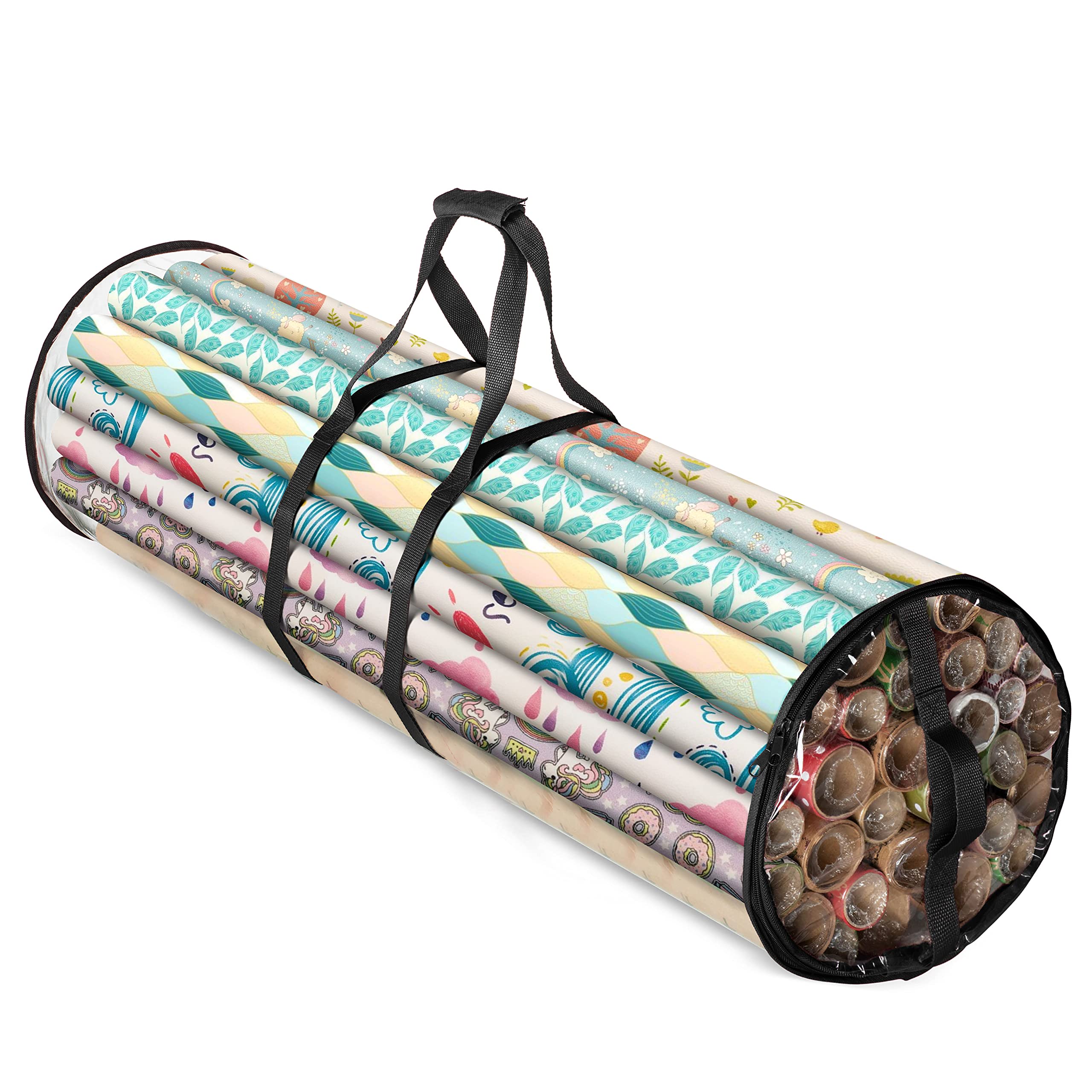 ZOBER Round Christmas Gift Wrapping Paper Organizer Storage - 40 Inch Gift Wrap 