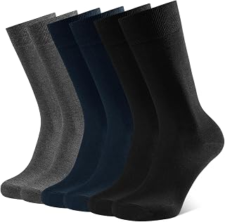 CLOSEMATE 6 Pairs Men's Socks 6-8 9-11 Mid-Calf Cotton