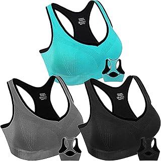 Women's Racerback Sports Bras High Impact Workout Yoga Gym Fitness Bra