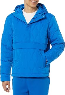 Amazon Essentials Men's Insulated Water-Resistant Hooded Quarter-Zip Puffer Coat