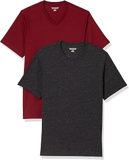 Amazon Essentials Men's Short Sleeve V-Neck T-Shirt, Pack of 2