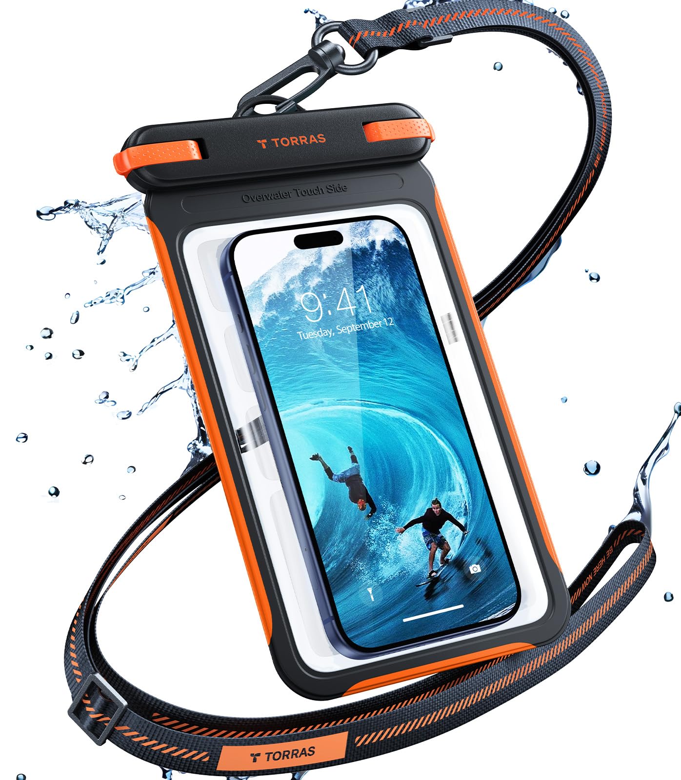 TORRAS IPX8 Waterproof Phone Pouch Floating, Underwater Touch Screen, Black | Wa