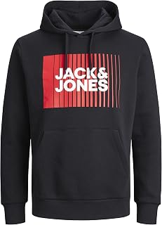 JACK & JONES Men's Jjecorp Logo Sweat Hood Play Noos Pls Sweatshirt