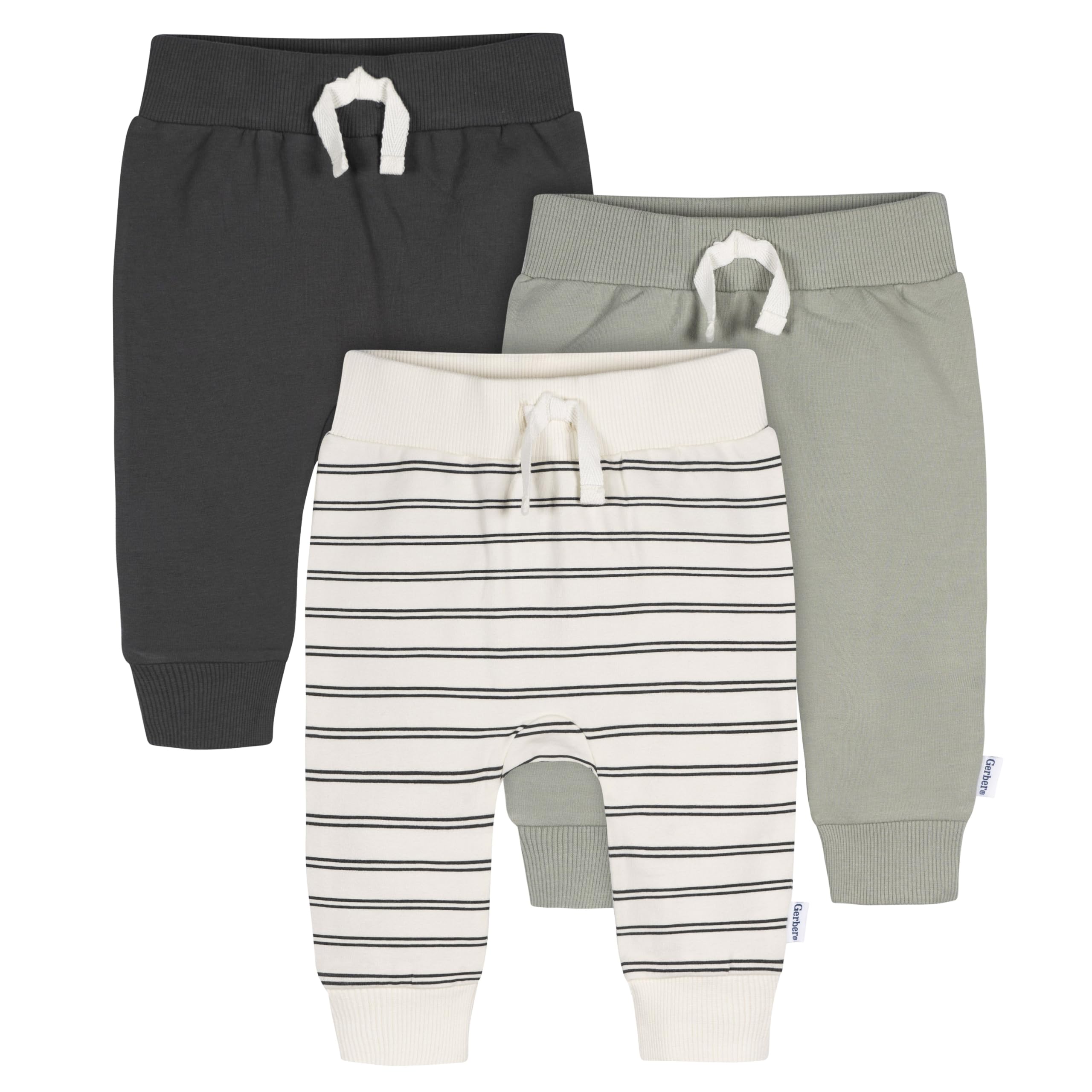 Gerber Baby Boys Toddler 3-Pack Jogger Pants Sweatpants