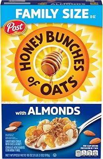 Honey Bunches of Oats with Almonds, Granola and Sliced Almonds, 18 oz Box | Crispy Flakes With Crunchy Granola Bunches, Made With Whole Grains And 10 Essential Vitamins And Minerals