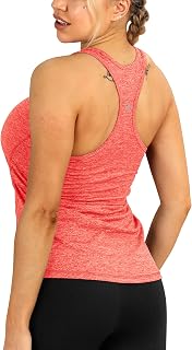 icyzone Womens Workout Top Racerback Quick Dry Yoga Running Tank Top Sleeveless Exercise Gym Shirts