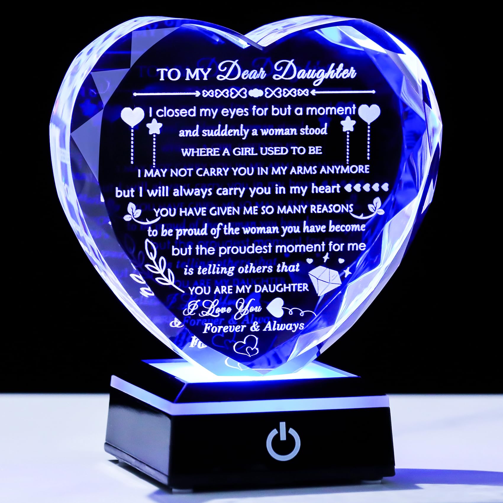 YWHL Gifts for Daughter with Colorful LED Base Best Daughter Birthday Gifts from
