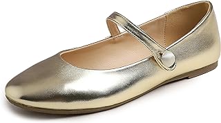 Feversole Women's Mary Jane Fashion, Classic Flat Shoes for Women Elegant Pumps Mary Jane with Soft Buckle Ballet Dance Shoes for Women