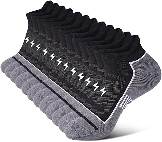 Cirorld 6 Pairs Mens Athletic Cushioned Low Cut Moisture Wicking Cotton Short Sports Socks