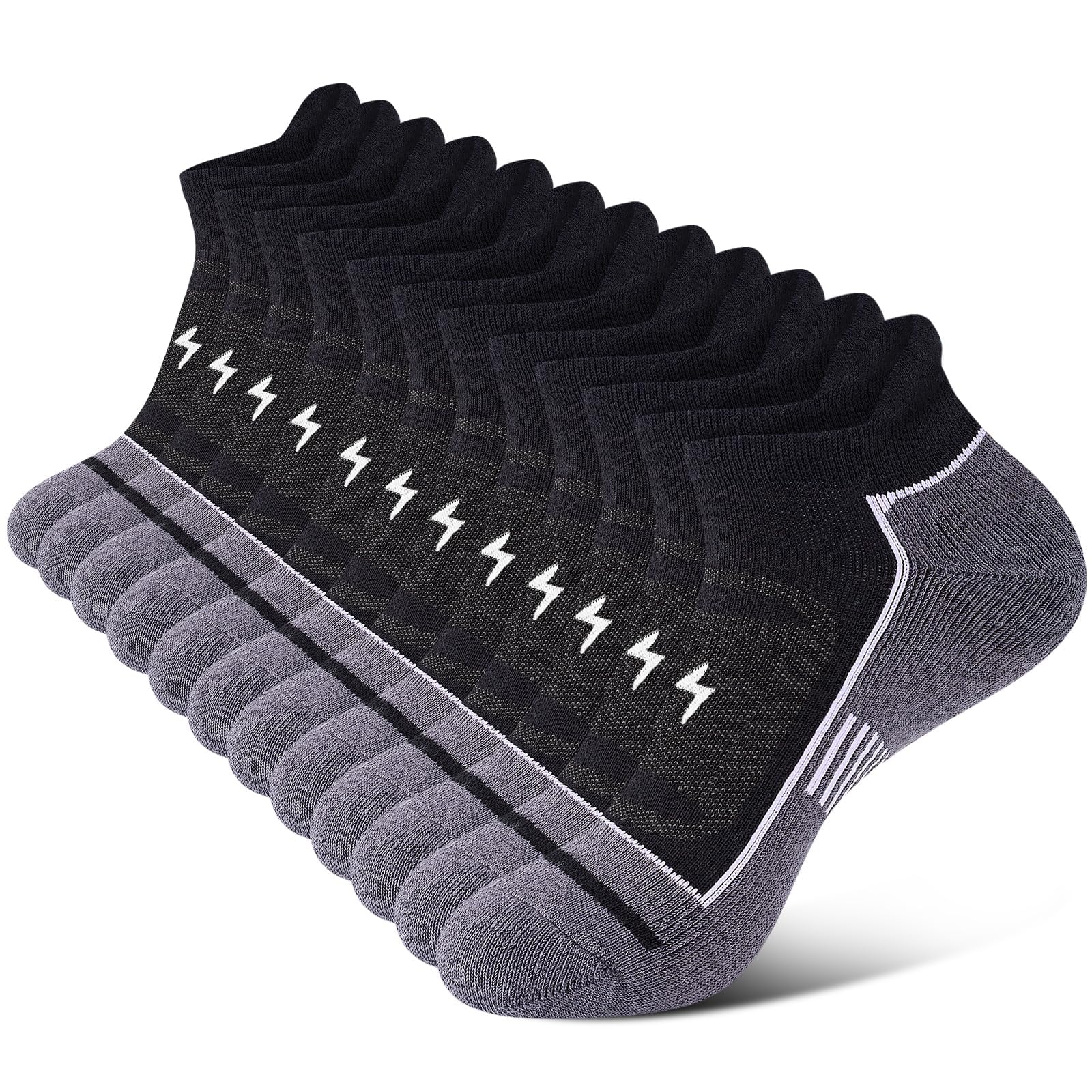 Cirorld 6 Pairs Mens Athletic Cushioned Low Cut Moisture Wicking Cotton Short Sp