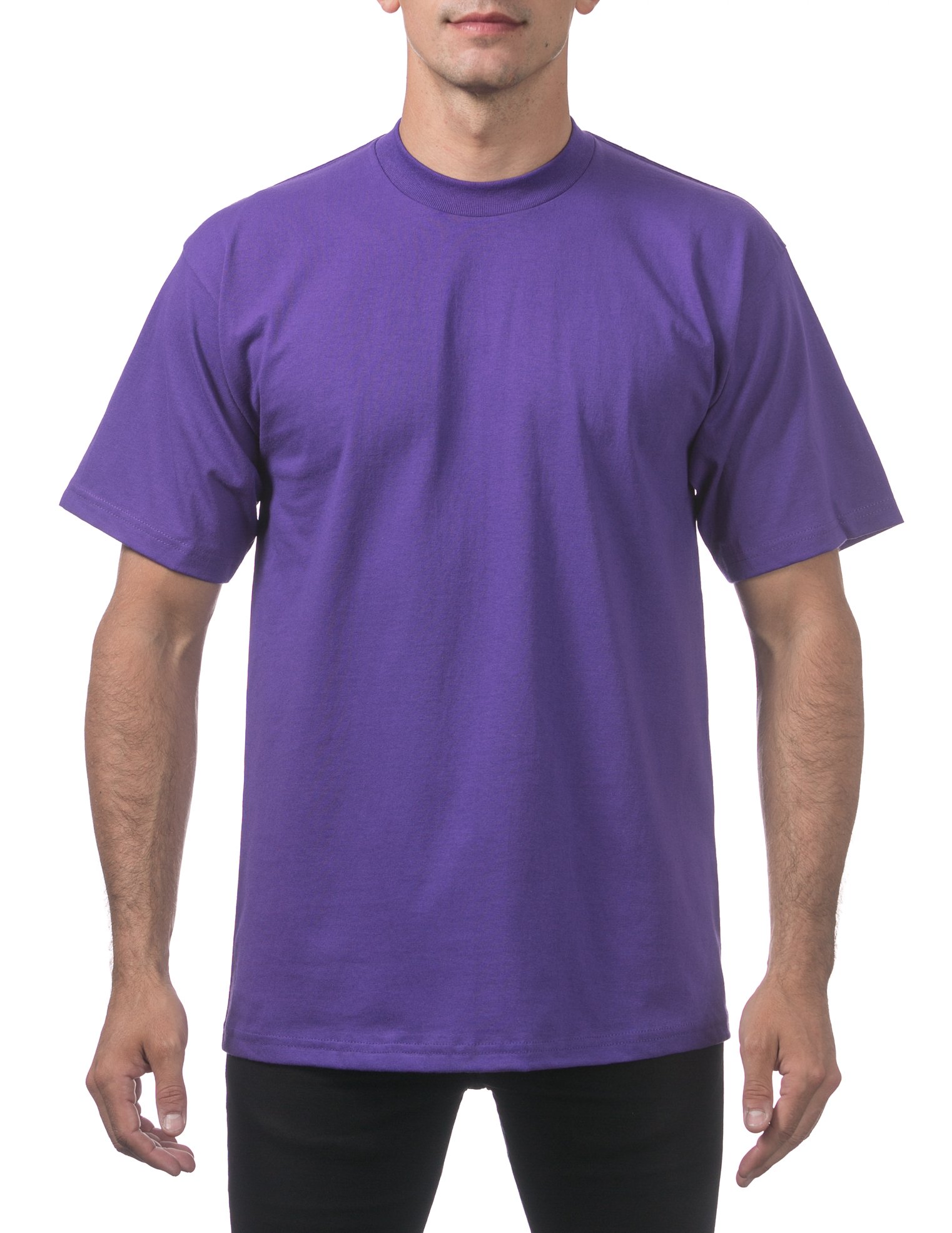 ProClub Men's Heavyweight Solid Crew Neck Short Sleeve Shirt