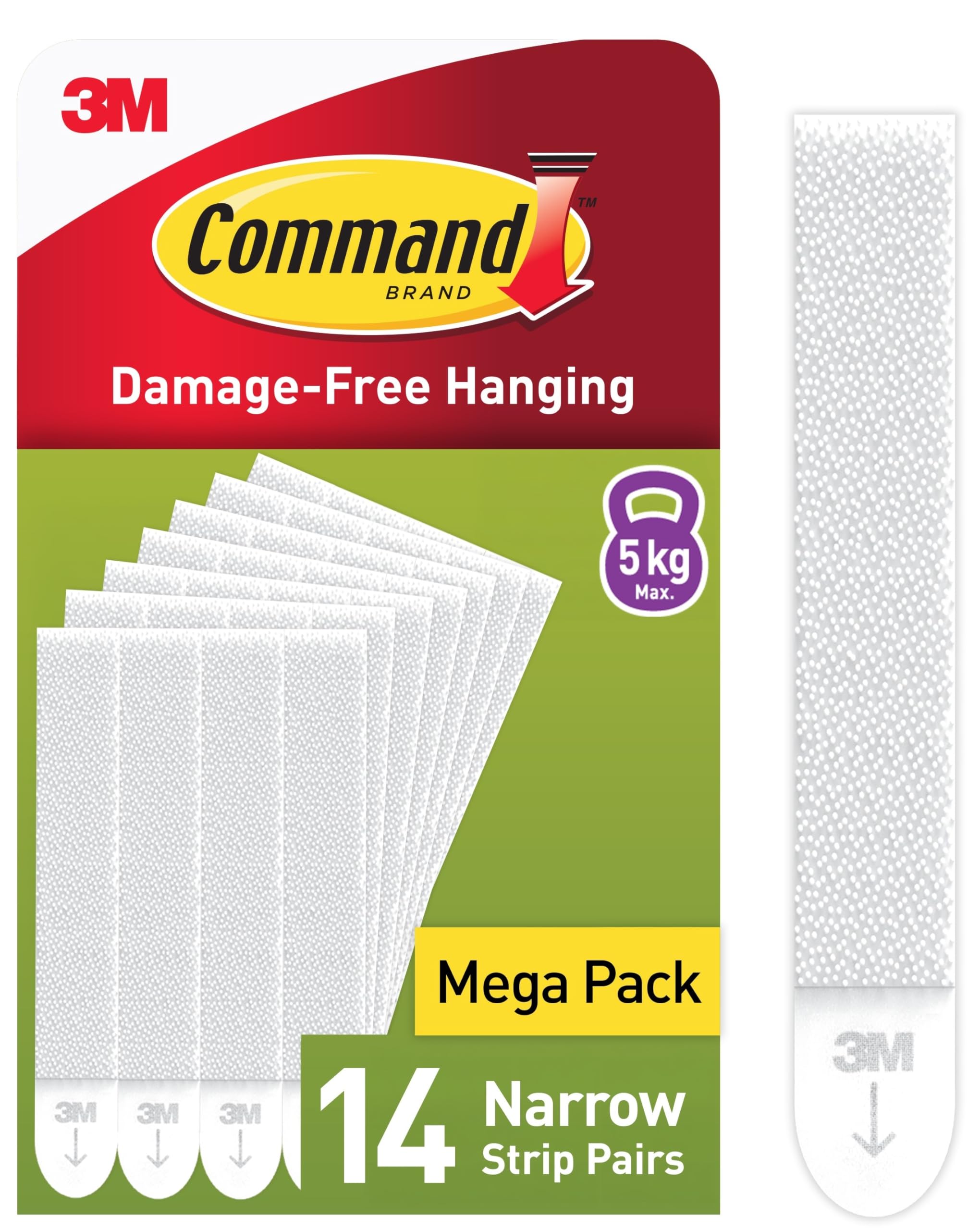 Command Strips for Picture Hanging, Narrow, 14 Pairs (28 Adhesive Strips) | Valu