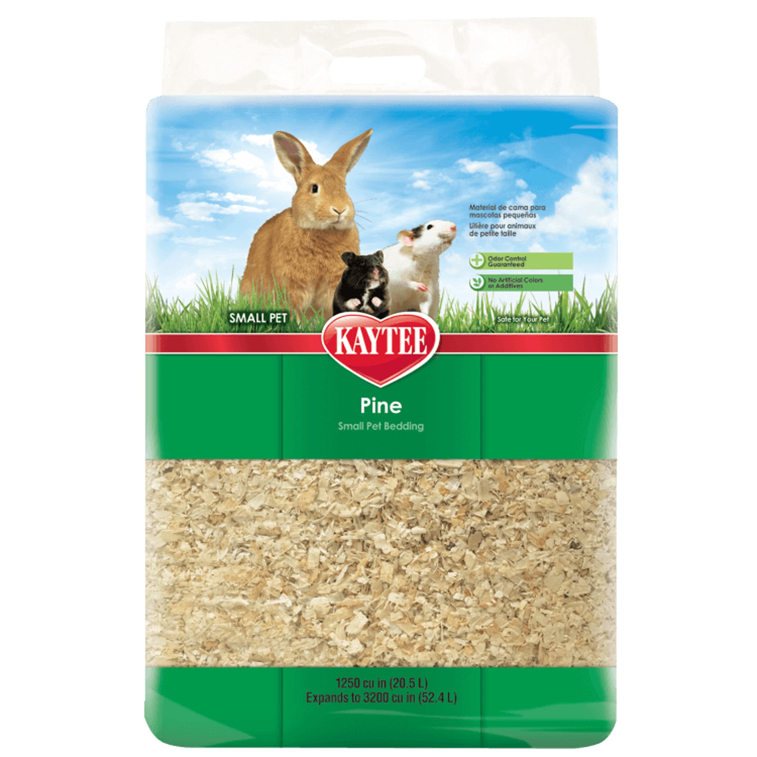 Kaytee Small Animal Pine Bedding for Guinea Pigs, Rabbits, 52.4 Liter | Cleaner 