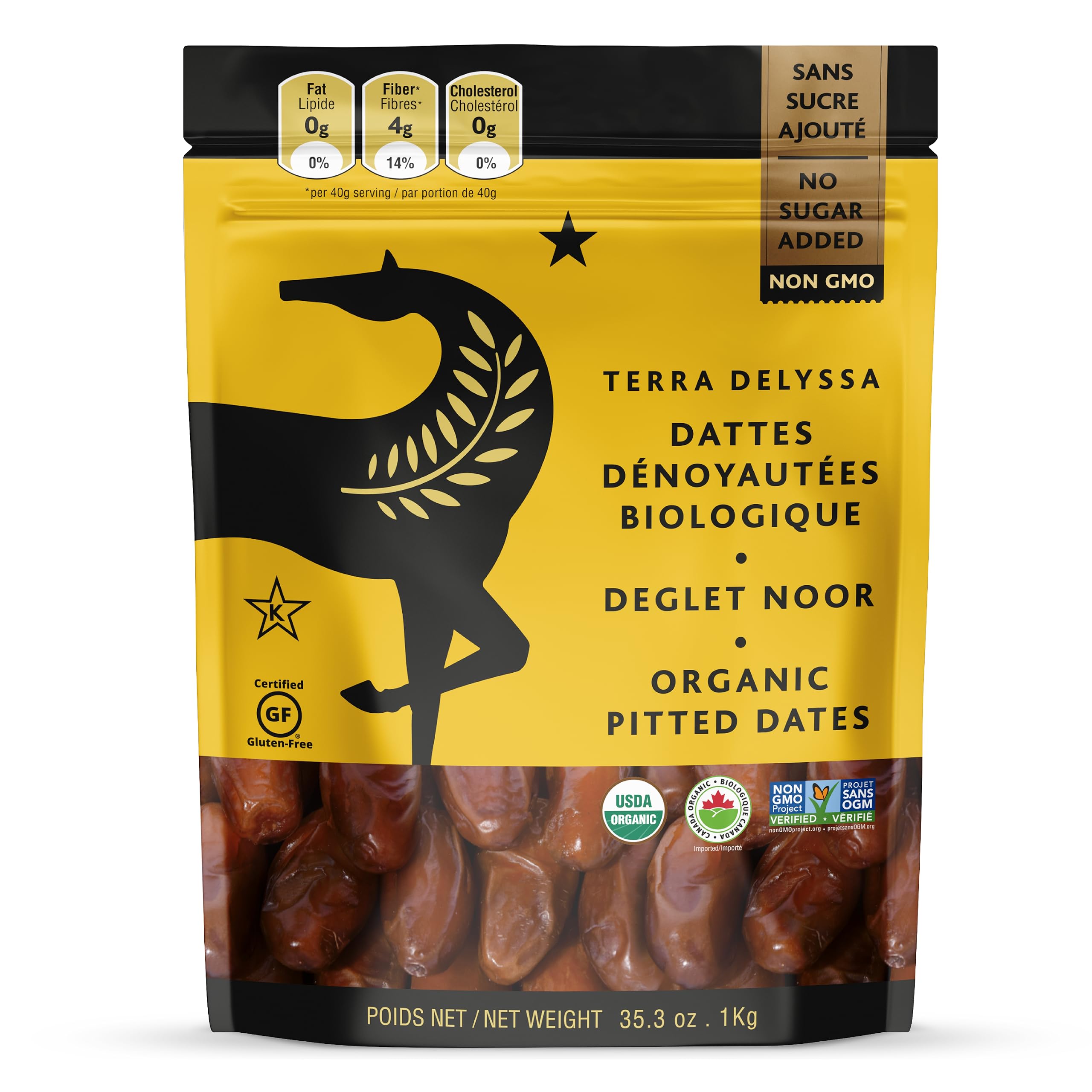 Terra Delyssa Organic Deglet Noor, Dates Softer than Medjool Dates, Sundried Dat