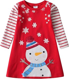 VIKITA Girls Long Sleeve Cotton Floral Dress 2-8 Years, Lh0785