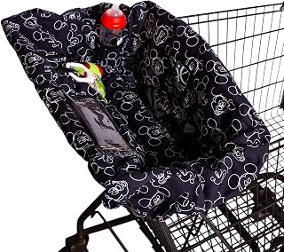 J.L. Childress Disney Baby Shopping Cart &amp; High Chair Cover, Mickey Mouse | Machine washable padded cover fits ALL grocery carts &amp; high chairs. Cozy, safe travel protection for babies &amp; toddlers.