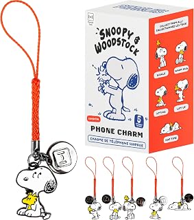 iFace Peanuts Blind Box Phone Charm Strap Series 1 & 2 | Cute Decorative Durable Surprise Enamel Metal Charm for Cell Phone Camera Keys AirPods