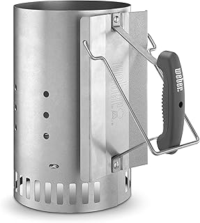 Weber Rapidfire Chimney Starter for Charcoal Barbecues | BBQ Accessory, Lights Charcoal Briquettes Quickly Without Lighter Fluid, Aluminised Steel, 6L Capacity
