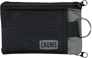 Chums Surfshorts Wallet - Minimalist Keychain Wallet for Men | RFID Blocking Nylon Waterproof Wallet w/ Secure Zip Closure, Slim Profile ID Window Cash and Coin storage, Solid Collection
