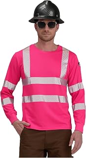 AYKRM Safety High Visibility Long Sleeve Construction Work Shirts Class 3 Workwear | Hi Vis Shirt