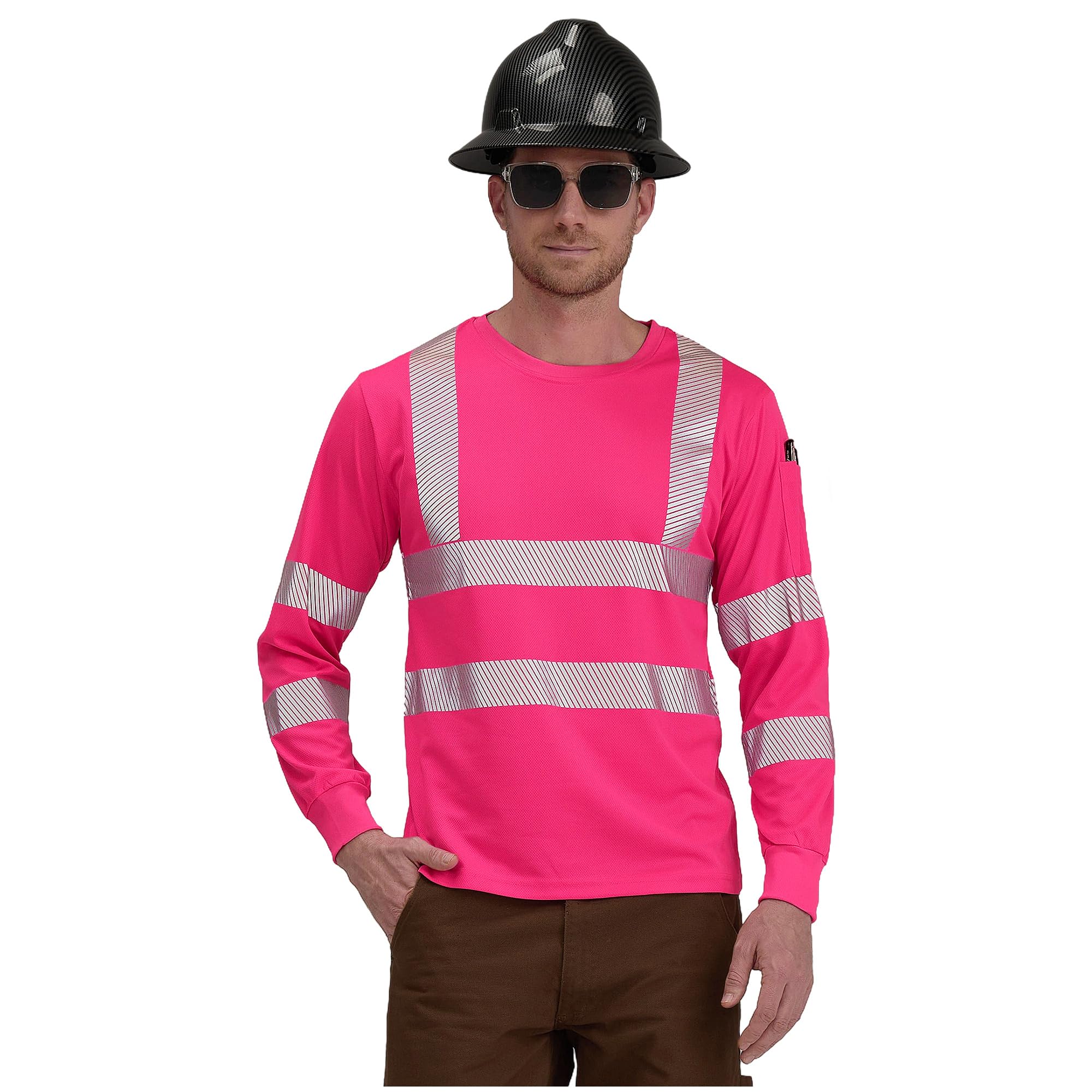 AYKRM Safety High Visibility Long Sleeve Construction Work Shirts Class 3 Workwe