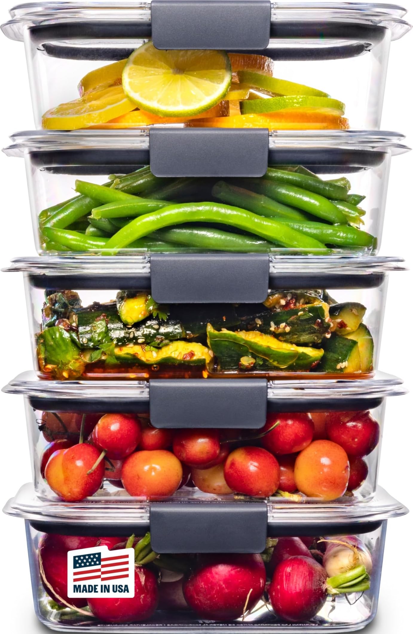 Rubbermaid Brilliance Tritan Plastic Food Storage Containers BPA Free Airtight L