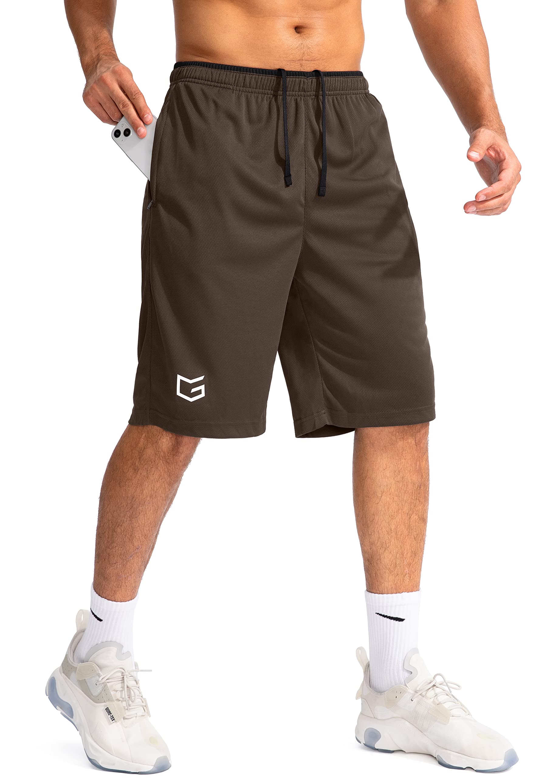 G Gradual Men's Basketball Shorts with Zipper Pockets Lightweight Quick Dry 11 I