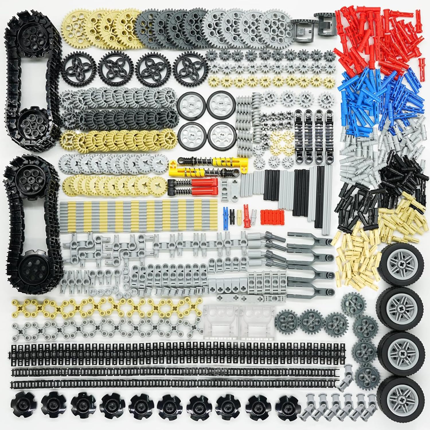 Gears-Parts Pins-Pieces Sets, Wheels-Axles Bulding Block Bulk Compatible with Te