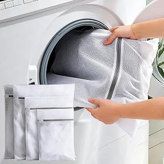 1 x Mesh Laundry Bag, Protective Bags with Zipper, Anti-Tangle Travel Storage, White, 15.6 x 19.5 Inches