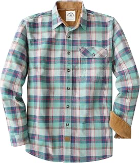 Dubinik® Flannel Shirt for Men Long Sleeve Casual Brushed 100% Cotton Vintage