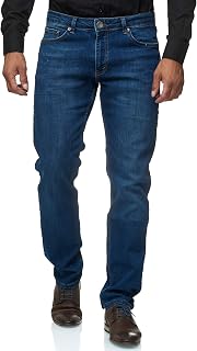 JEEL Men's Jeans, Regular Fit, Straight Cut, Stretch Trousers, Basic, Washed