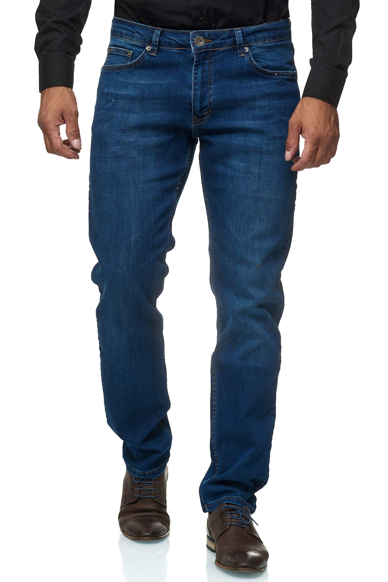 JEEL Men's Jeans, Regular Fit, Straight Cut, Stretch Trousers, Basic, Washed